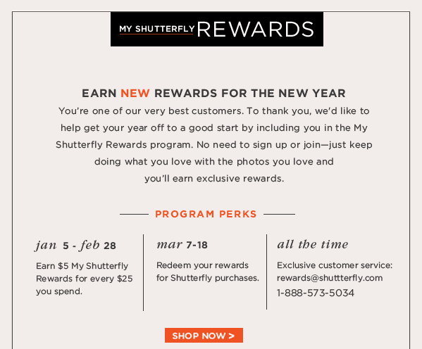 EARN NEW REWARDS FOR THE NEW YEAR - SHOP NOW