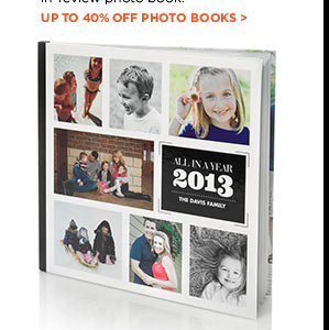UP TO 40% OFF PHOTO BOOKS