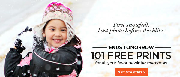 ENDS TOMORROW - 101 FREE PRINTS* - for all your favorite winter memories - GET STARTED