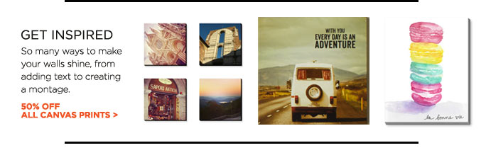 50% OFF ALL CANVAS PRINTS