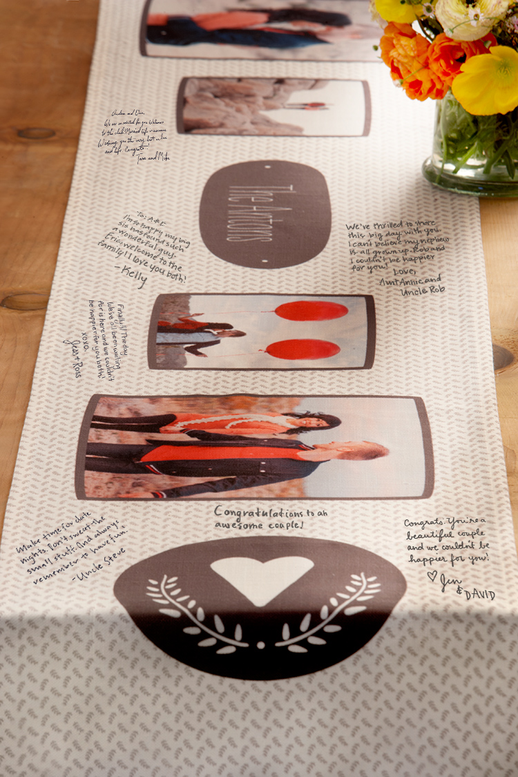 With Shutterfly, you set the table with the photos you love. Personalize a poly-blend table runner with favorite photos.
