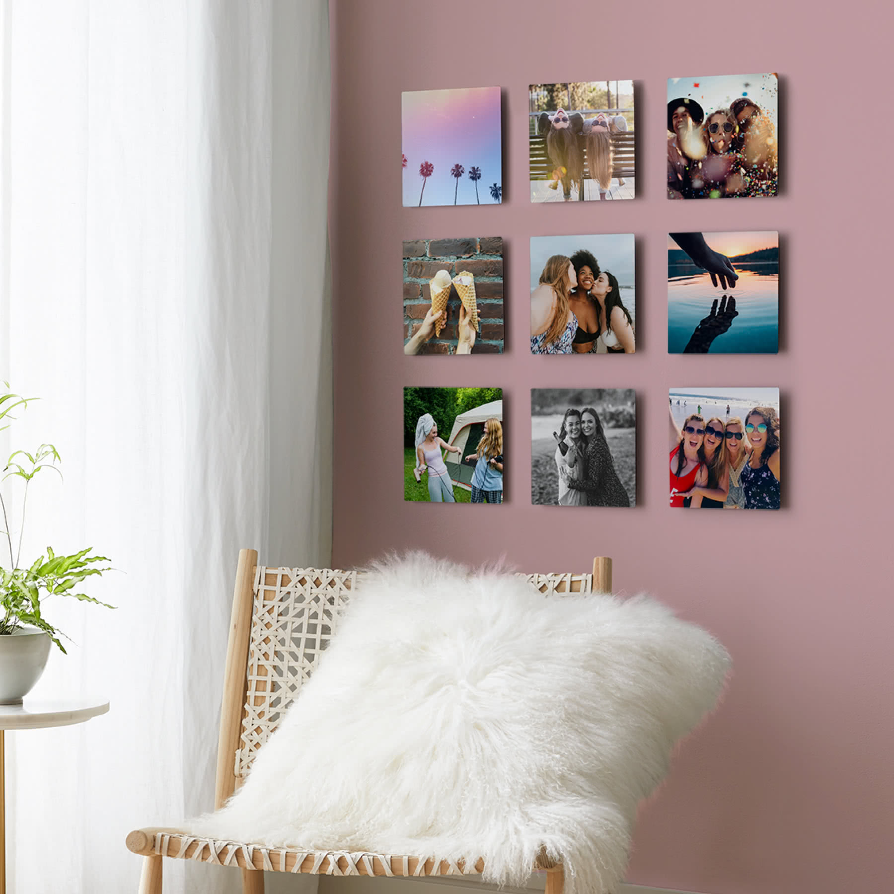 Custom Style Personalized Glitter Picture Frames Collage Wall Decor,  Mixtiles Photo Frames Stick to Wall, Square Photo Tiles 6x6, Custom Picture  Gift