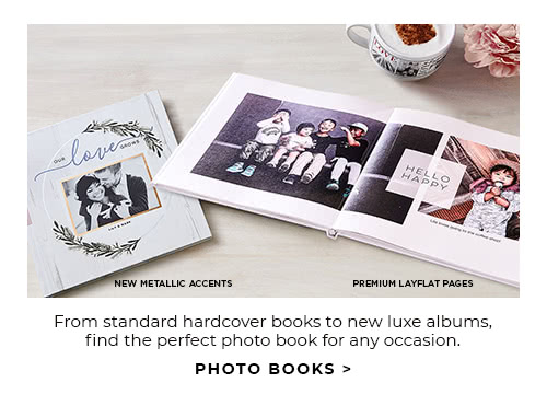 FROM STANDARD HARDCOVER BOOKS TO NEW LUXE ALBUMS, FIND THE PERFECT PHOTO BOOK FOR ANY OCCASION. PHOTO BOOKS.