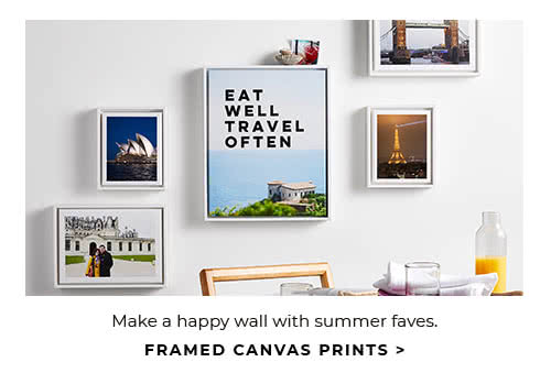 MAKE A HAPPY WALL WITH SUMMER FAVES. FRAMED CANVAS PRINTS