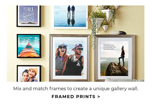 MIX AND MATCH FRAMES TO CREATE A UNIQUE GALLERY WALL. FRAMED PRINTS