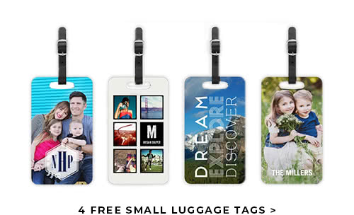 4 FREE SMALL LUGGAGE TAGS