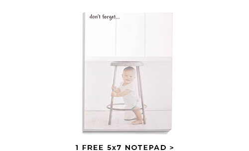 1 FREE 5X7 NOTEPAD