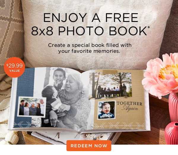 ENJOY A FREE 8x8 PHOTO BOOK*