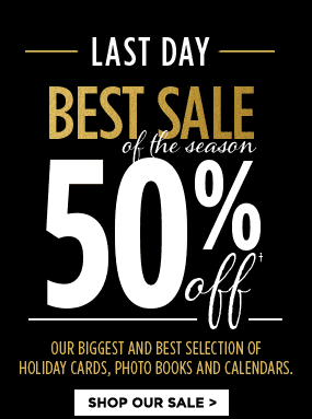 LAST DAY - BEST SALE of the season - 50% off† - SHOP OUR SALE