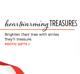 heartwarming TREASURES - Brighten their tree with smiles they’ll treasure. PHOTO GIFTS