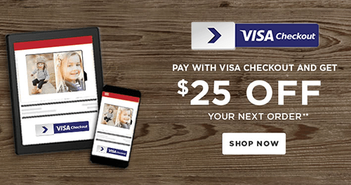 PAY WITH VISA CHECKOUT AND GET $25 OFF YOUR NEXT ORDER**