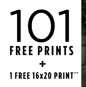101 FREE PRINTS PLUS 1 FREE 16X20 PRINT**