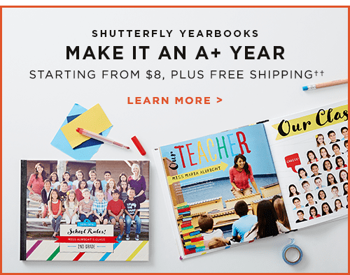 SHUTTERFLY YEARBOOKS. STARTING FROM $8, PLUS FREE SHIPPING††