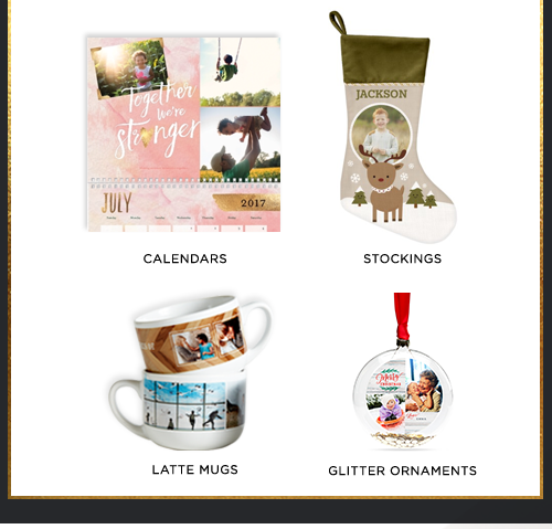 Calendars - Stockings - Latte Mugs - Glitter Ornaments
