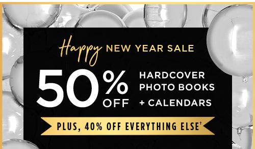 50% OFF HARDCOVER PHOTO BOOKS + CALENDARS