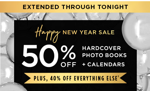 50% OFF HARDCOVER PHOTO BOOKS + CALENDARS