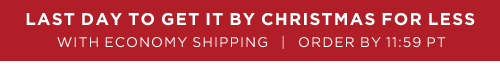 LAST DAY TO GET IT BY CHRISTMAS FOR LESS