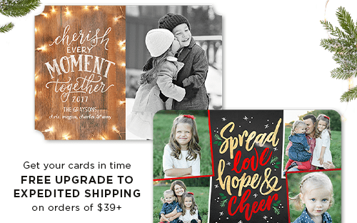 FREE UPGRADE TO EXPEDITED SHIPPING on orders of $39+