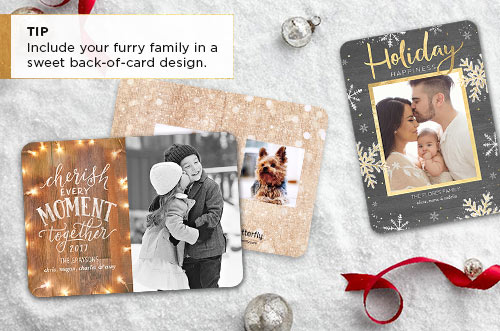 TIP - Include your furry family in a sweet back-of-card design.