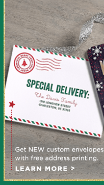 Get NEW custom envelopes with free address printing.