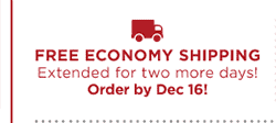 FREE ECONOMY SHIPPING Extended for two more days!