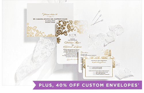 PLUS, 40% OFF CUSTOM ENVELOPES†