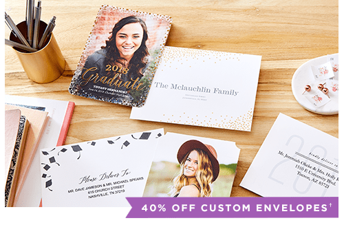 40% OFF CUSTOM ENVELOPES†