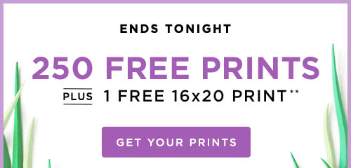 250 FREE PRINTS PLUS 1 FREE 16x20 PRINT** - GET YOUR PRINTS