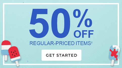 50% OFF REGULAR-PRICED ITEMS†