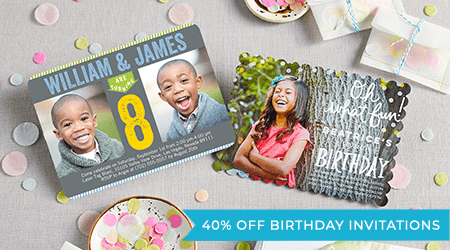 40% OFF BIRTHDAY INVITATIONS