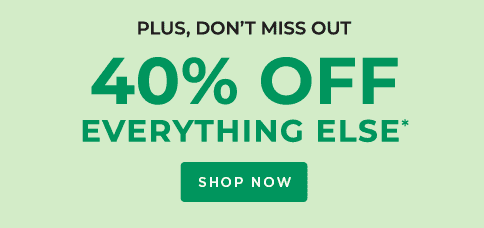 PLUS, DON’T MISS OUT 40% OFF EVERYTHING ELSE*