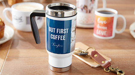 NEW TRAVEL MUG WITH HANDLE