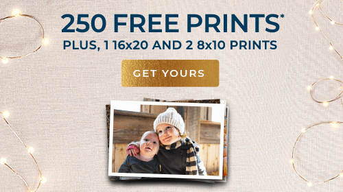 250 FREE PRINTS* PLUS 1 16X20 AND 2 8X10 PRINTS. GET YOURS