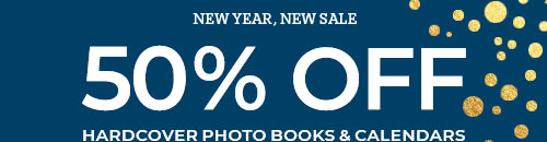 50% Off Hardcover Photo Books and Calendars