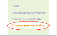 Select Choose your card size