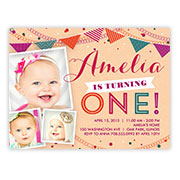 1 Year Old Birthday Invitation Card Sample 3